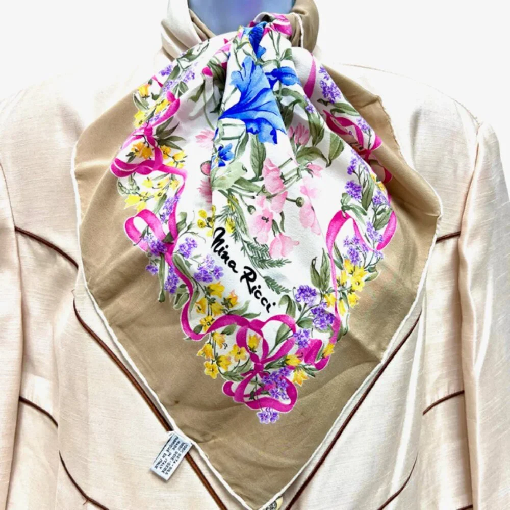 NINA RICCI PARIS  100% SILK SCARF  34
